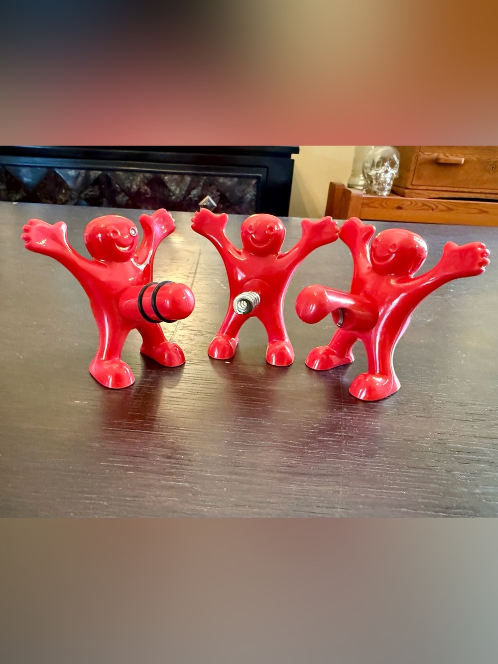 Keith Haring-inspired Red Whimsical Figures for Bottle Opener & Corkscrew Set